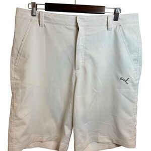 Puma White Athletic Dry Cell Wicking Shorts with Tailored Fit | Sz 36